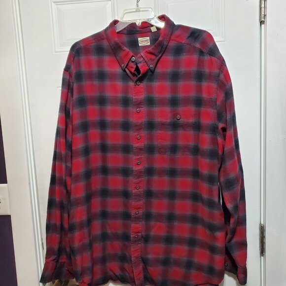 Plaid Flannel Button Down Shirt 3XLT DAM GOOD Supply Co. - Picture 1 of 15